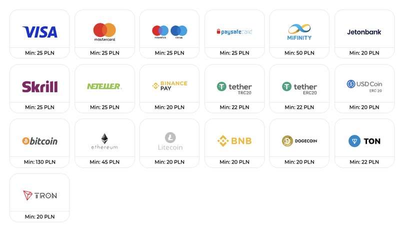 Verde casino Metody płatności