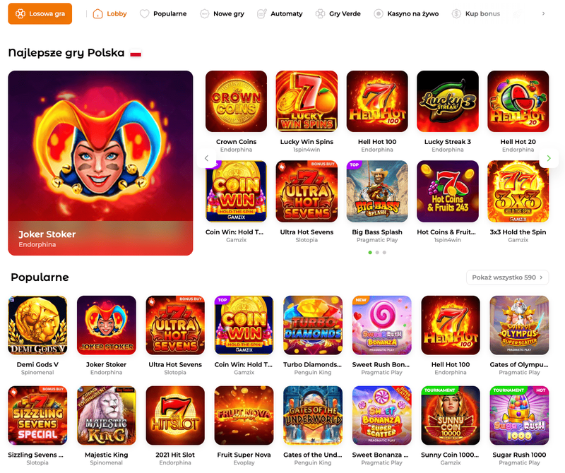 Popularne gry w Verde Casino